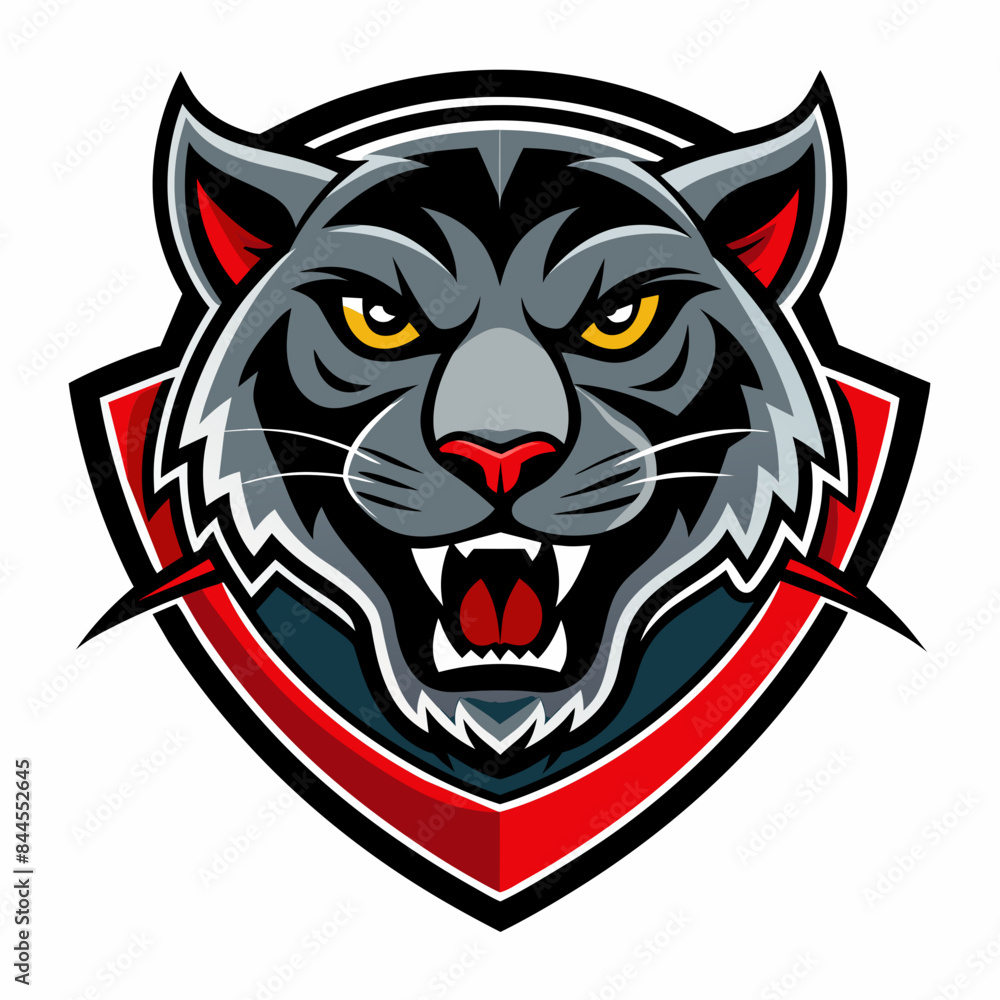 Panther mascot gaming vector logo design illustration
