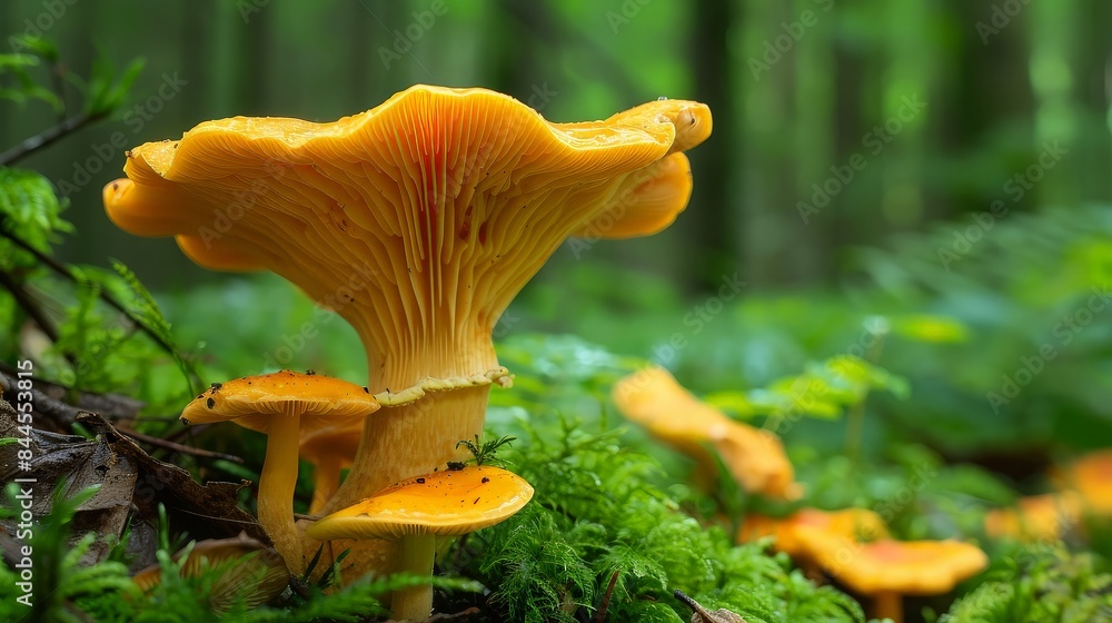 Close-up of Vibrant Mushrooms in Forest Close-up of Vibrant Mushrooms in Forest