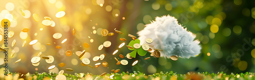 Abstract beautiful garden cloud falling cosines nature's garden with blurred and bokeh in background