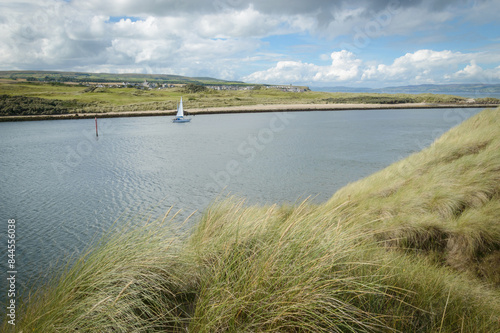 Sailing on the River Bann Estuary between Portstewart and Castlerock in County Londonderry, Northern Ireland, uk photo