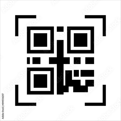 QR icon. Vector QR code example for smartphone scanning