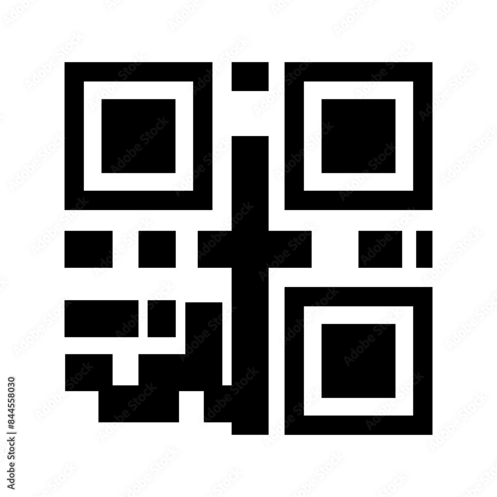 QR icon. Vector QR code example for smartphone scanning QR icon. Vector QR code example for smartphone scanning