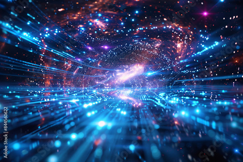 Quantum internet: Illustrate a world connected by the quantum internet, enabling unprecedented security and speed © Natchaya