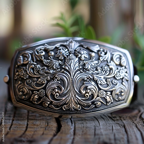Discover the intricate beauty of a cowboy belt buckle, featuring detailed engravings and masterful metalwork craftsmanship that exemplify the essence of Western elegance and tradition.