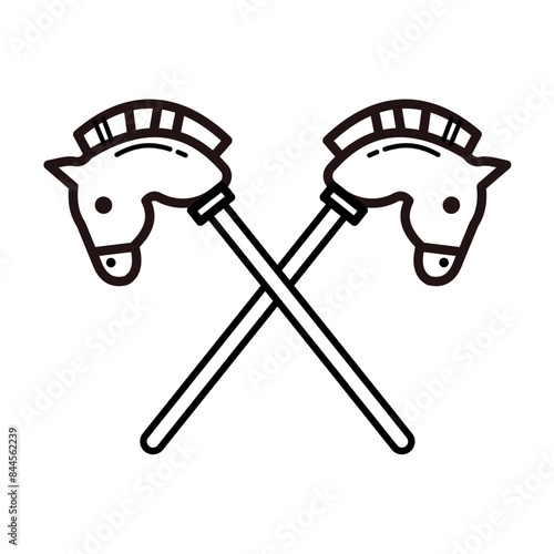 hobby horsing - vector icon