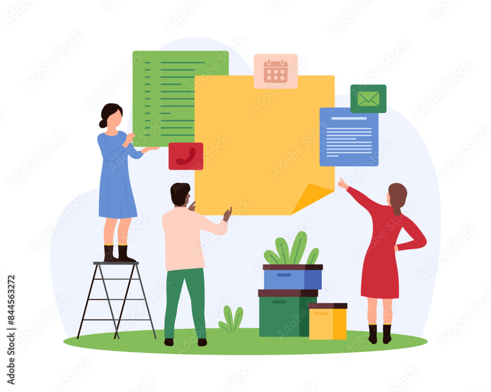Task management on board, to do list and notes to remind important ...