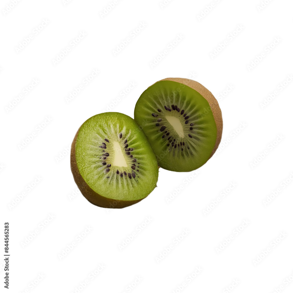 TRANSPARENT PNG ULTRA HD 8K Two halves of a ripe kiwi fruit arranged side by side, revealing their vibrant green flesh and tiny black seeds, enticing with freshness TRANSPARENT PNG ULTRA HD 8K Two halves of a ripe kiwi fruit arranged side by side, revealing their vibrant green flesh and tiny black seeds, enticing with freshness