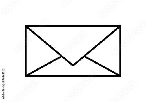 Icono negro de un sobre de una carta