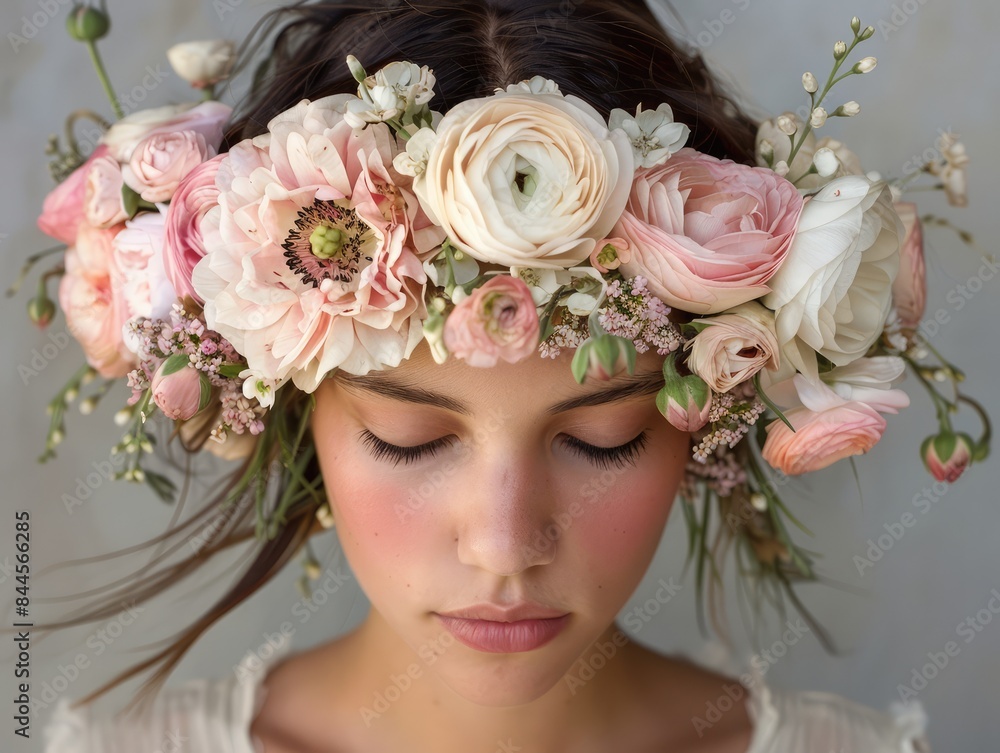 Naklejka premium bride with bouquet of flowers