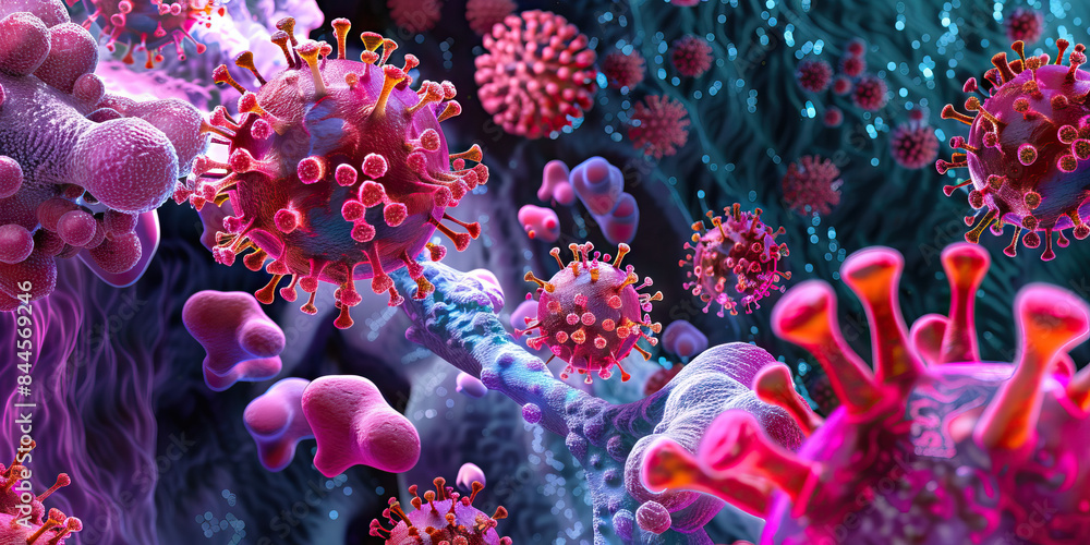 Virus transmission routes a diagram showing how the virus spreads across in microscopy microscopic view. Virus transmission routes a diagram showing how the virus spreads across in microscopy microscopic view.