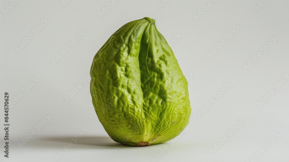 Fototapeta premium Chayote against a plain white backdrop