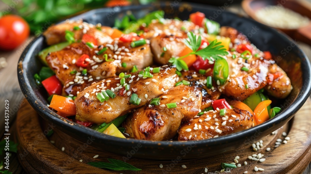 Sesame Seed and Pepper Teriyaki Chicken