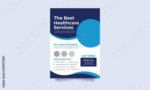 Modern healthcare and medical flyer or poster design layout, leaflets decoration for printing and presentation vector, cover a4 template design