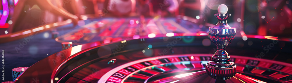 Roulette wheel spinning, bets placed, crowd eagerly watching Roulette wheel spinning, bets placed, crowd eagerly watching