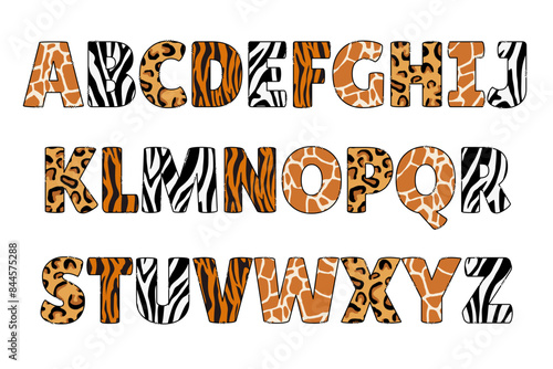 Versatile Collection of Safari Color Font Doodle Letter Illustration