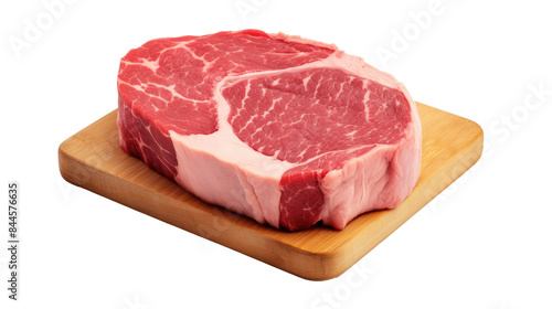 Raw beef steak on white isolated on clear png background and transparent background. food drink and dessert concept for cafe and restaurent, AI generative.