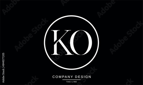 KO, OK Abstract Letters Logo Monogram design Font Vector Initials