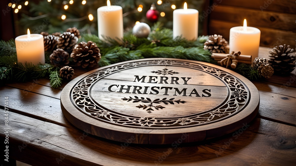 Naklejka premium Rustic round decor saying 