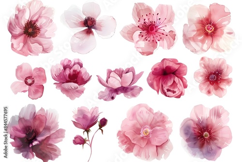 Wallpaper Mural A Blooming Collection of Watercolor Spring Flower Torontodigital.ca