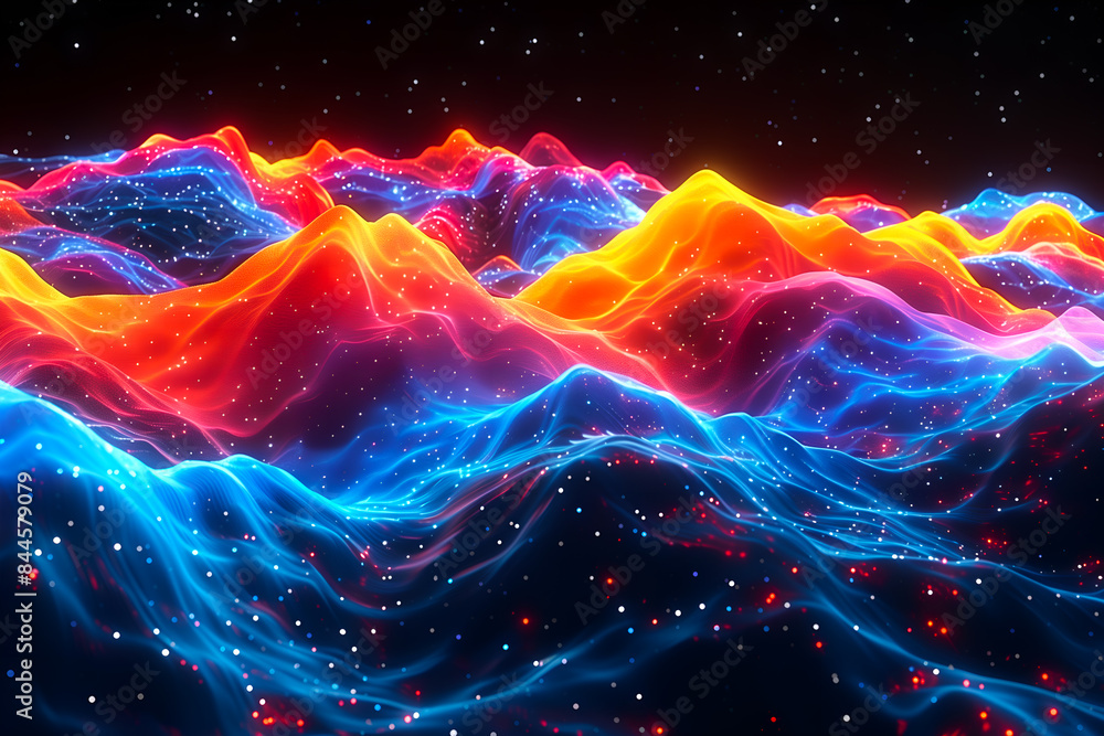 Obraz premium Vagues et ondulations colorées