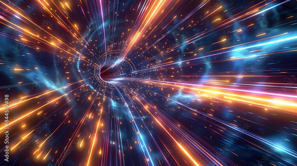 Naklejka premium Hyperspace Stars Travel Backgrounds