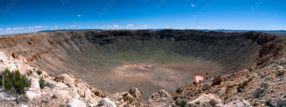 Photography Panoramic view of meteor crater national landmark in arizona