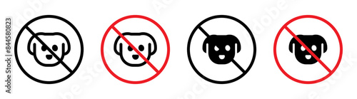 Forbidden notice stating no dogs allowed due to pet restriction