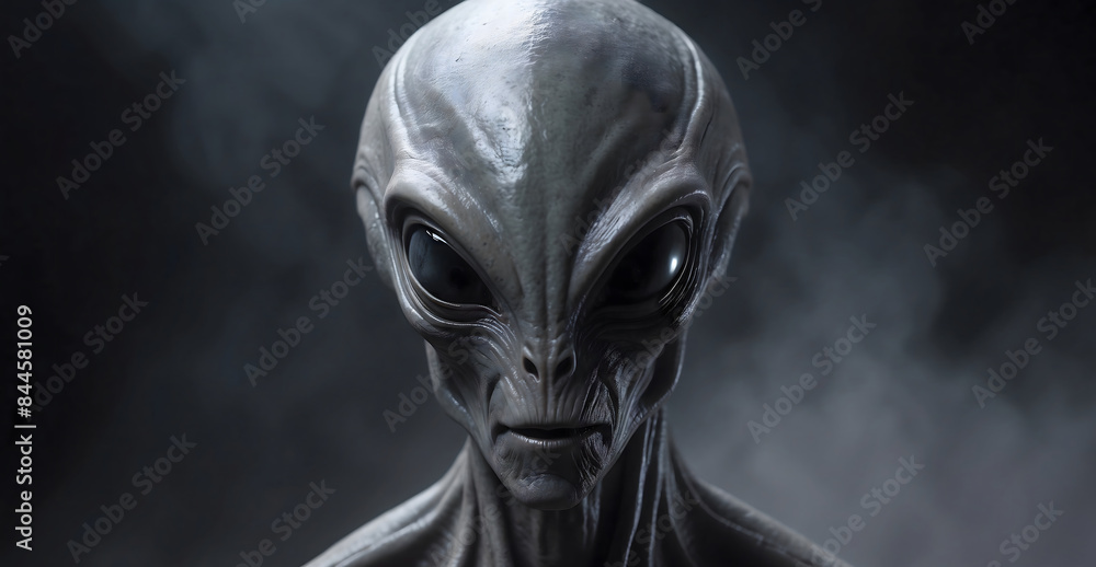 UFO concept.Portrait of an alien from outer space from other planets. UFO concept.Portrait of an alien from outer space from other planets.
