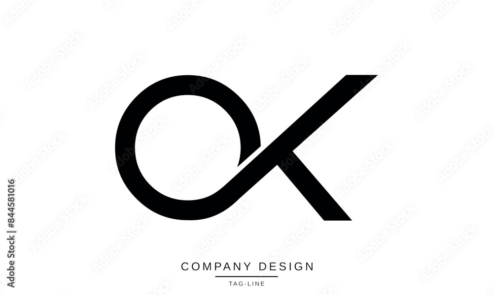 OK, KO Abstract Letters Logo Monogram design Font Vector Initials OK, KO Abstract Letters Logo Monogram design Font Vector Initials