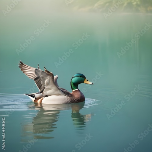 Duck on plain background photo