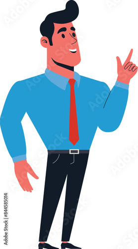 Cartoon businessman in blue shirt. Flat style stylized cartoon businessman in blue shirt illustration.