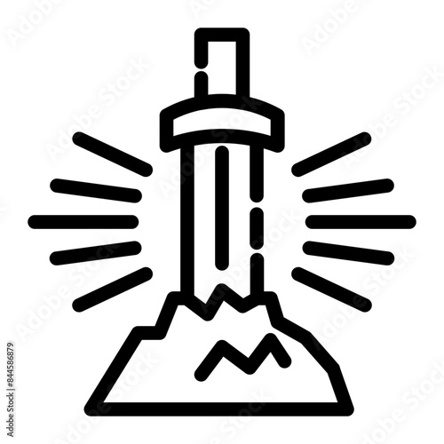 excalibur sword cutline icon