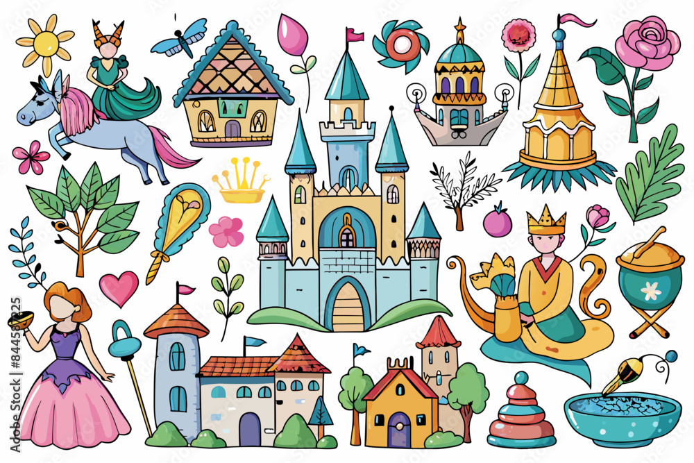 Obraz premium icons fairy tale kingdom