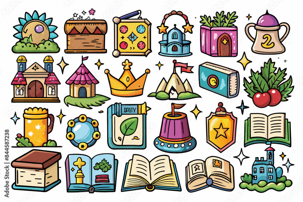 Obraz premium icons fairy tale kingdom