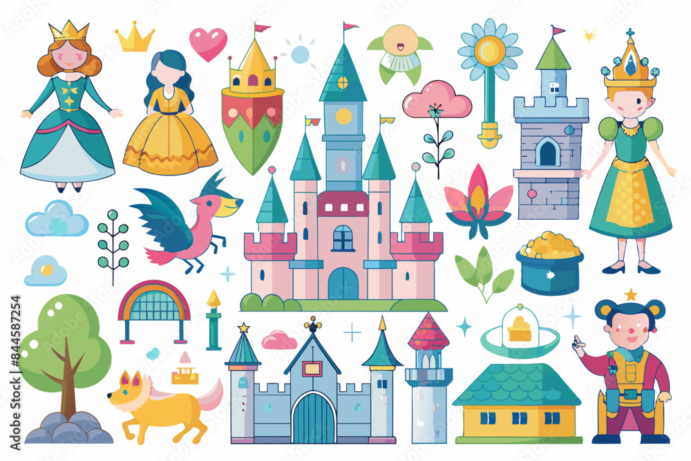Obraz premium icons fairy tale kingdom