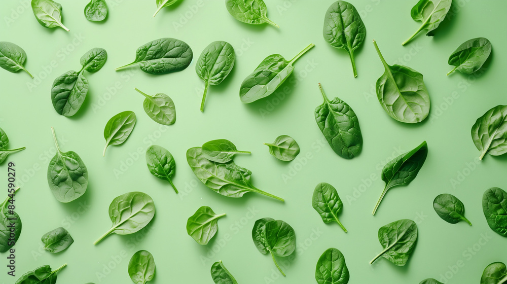 spinach on green background spinach on green background