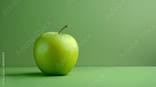 green apple on green background