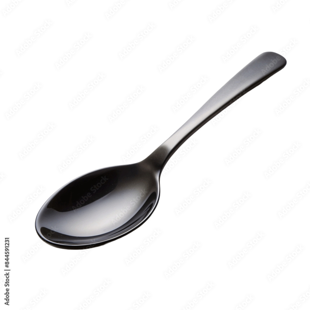 A black empty spoon isolated on transparent background. A black empty spoon isolated on transparent background.