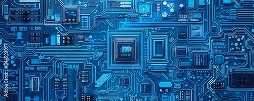 Close up of microchips representing futuristic technology. Technology concept