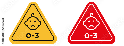 0 to 2 or 3 year Age restriction warning indicating not suitable for minors under specific age