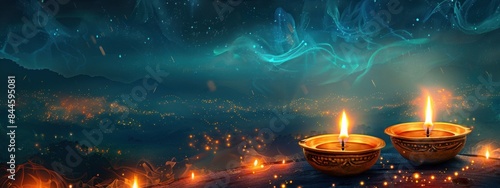 oil lamps diwali background