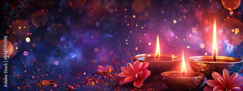 Background of diwali with lotus