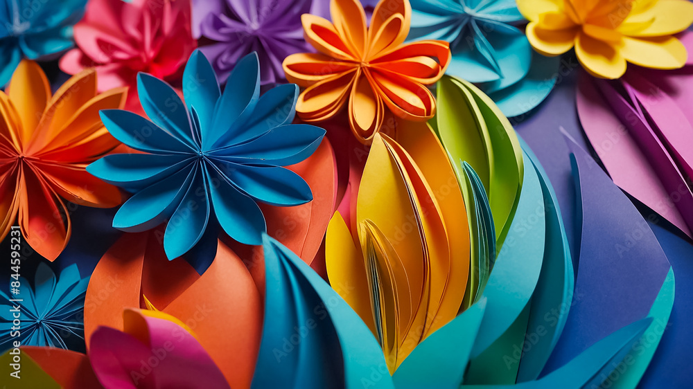Beautiful flowers paper style Beautiful flowers paper style