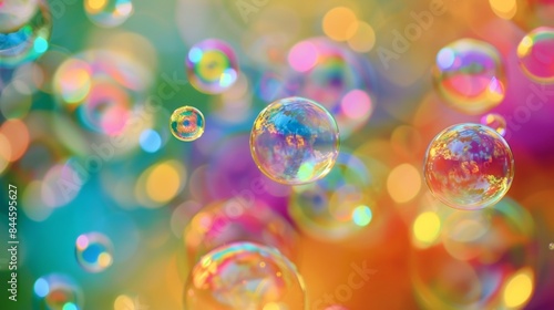 In the defocused background of Childrens Wonderland bursts of rainbowcolored bubbles float amidst a backdrop of lively shapes and patterns inviting little ones to join in on the joyful .