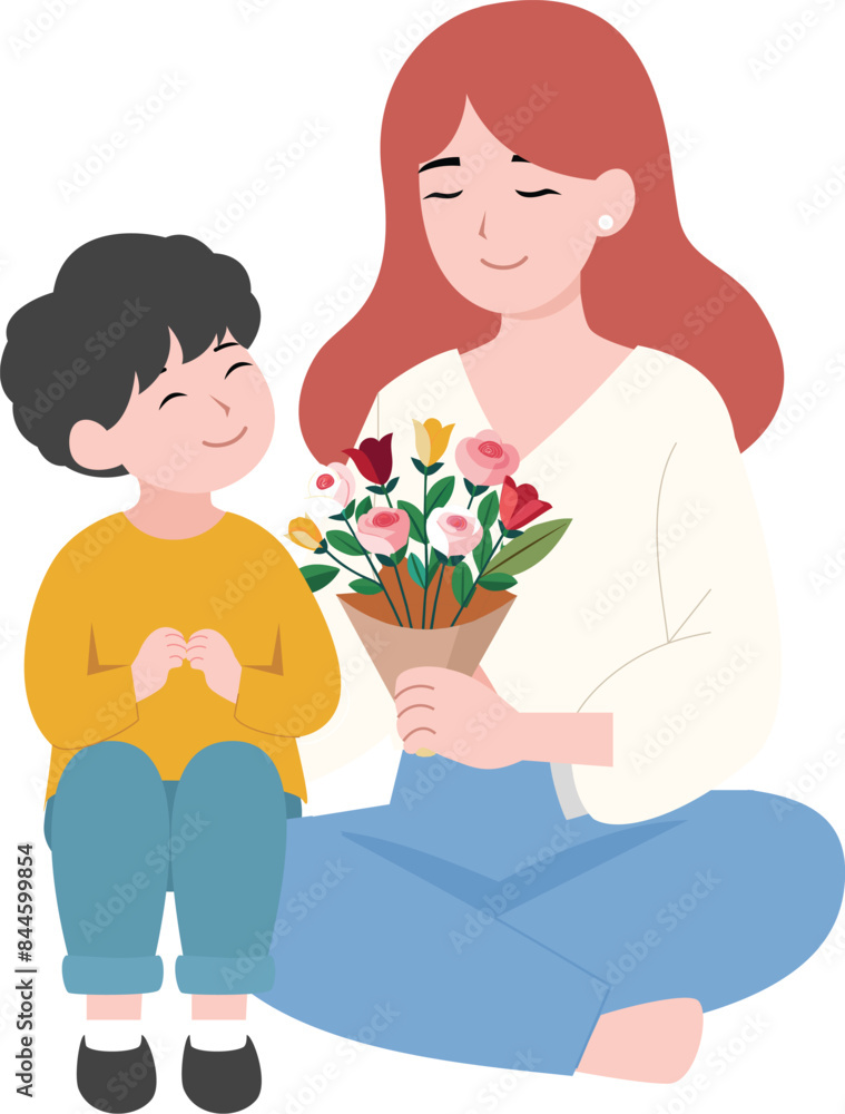mother and son illustration. mother day illustration mother and son illustration. mother day illustration