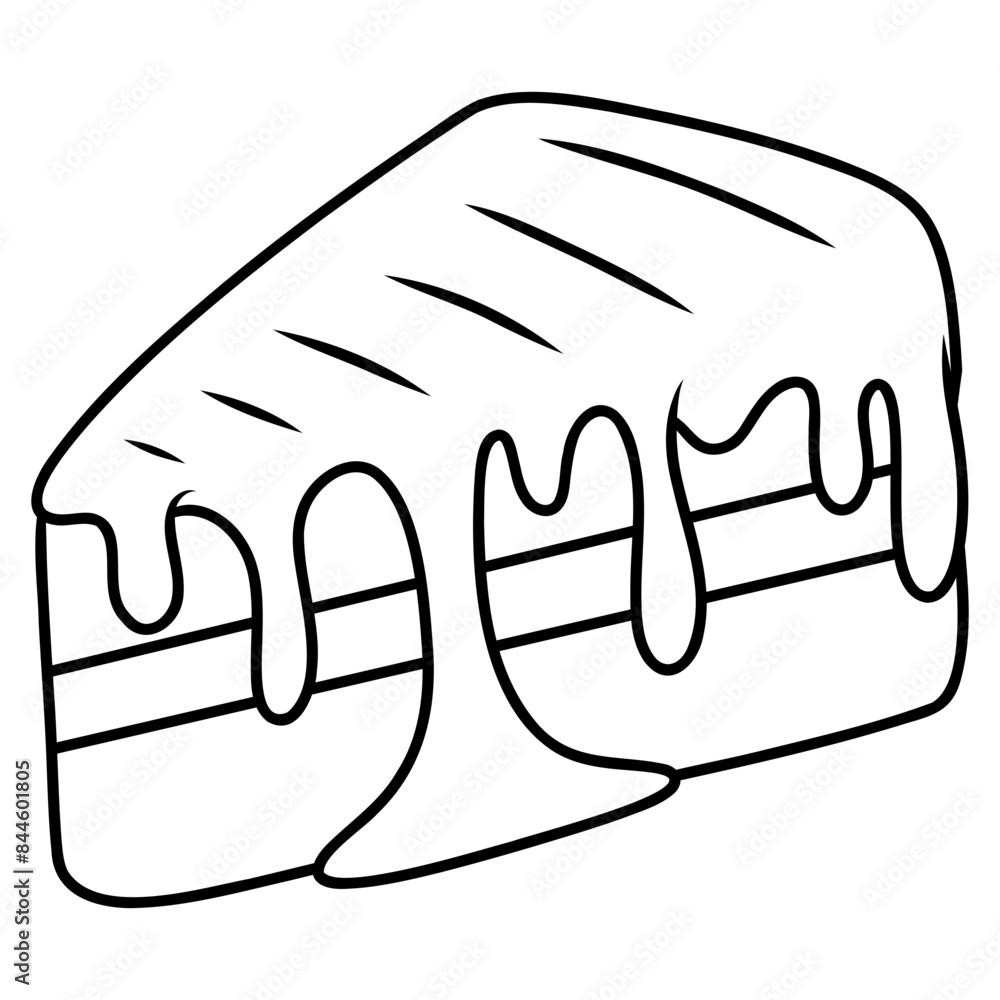 hand drawn illustration of a sliced cake hand drawn illustration of a sliced cake