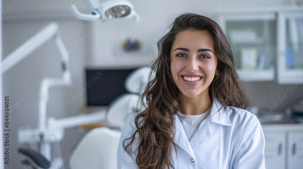 Smiling young beautiful arabic female doctor, female dentist Smiling young beautiful arabic female doctor, female dentist