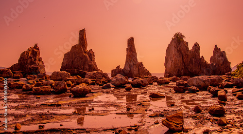 Fototapeta Naklejka Na Ścianę i Meble -  和歌山の橋杭岩