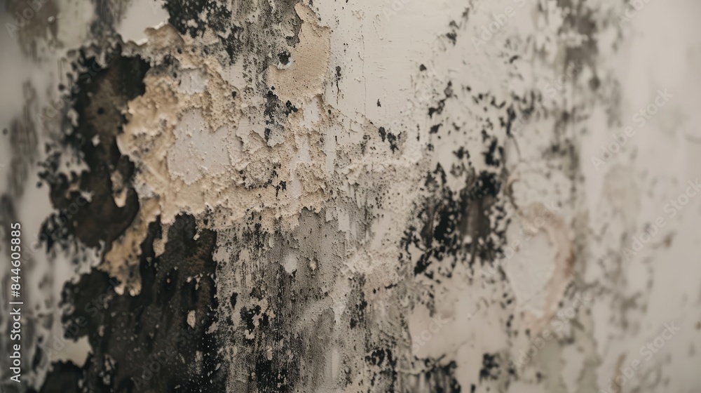 Obraz premium Old wall in mold. AI generated.