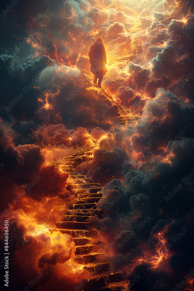 Breathtaking Watercolor Stairway to Heaven: Ethereal and Serene Breathtaking Watercolor Stairway to Heaven: Ethereal and Serene